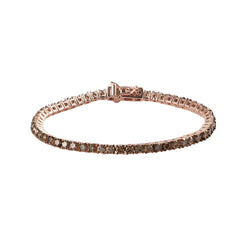 Natural Champagne Diamond Tennis Bracelet, Irradiated Brown Diamond Tennis Bracelet, Gold Vermeil Wedding Bracelet, Smoky Brown Diamond Gift