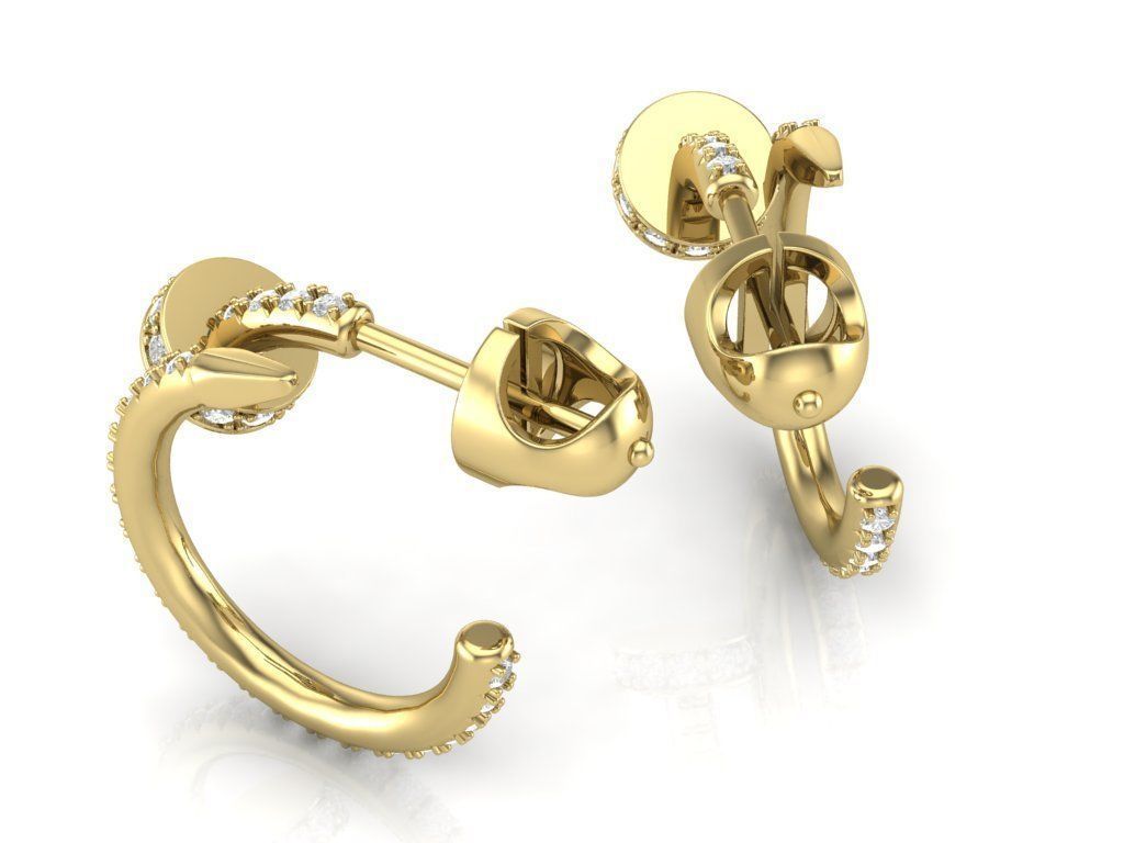 Nail Diamond Earrings- Hoop Diamond Nail Earring