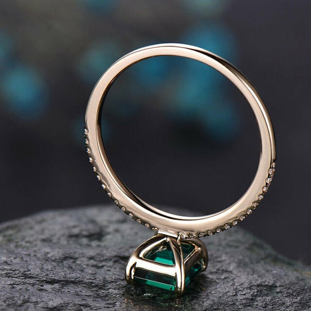 Emerald Ring, Natural Emerald Ring, Dainty Emerald Ring, Emerald Gold Ring, Christmas Gift, Promise Ring, Gift For Her, Solitaire Ring