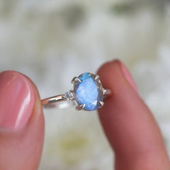 Labradorite Ring, 14K Yellow Gold Ring, Blue Fire Ring, Women Ring, Statement Ring,Handmade Ring,Gemstone Ring,Labradorite Jewelry, Gift Her
