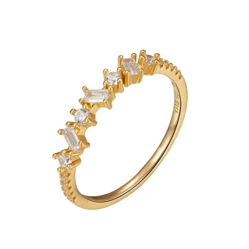 Baguette ring, Dainty Baguette ring, Eternity ring, 14k gold Baguette ring, Minimalist Baguette ring, Stacking ring, Ring for woman