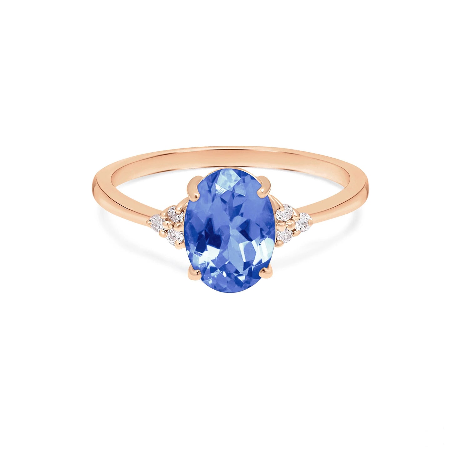 Oval Cut Tanzanite Ring - Sterling Silver Gemstone Ring - Handcrafted Oval Tanzanite Ring - Sterling Silver Jewelry