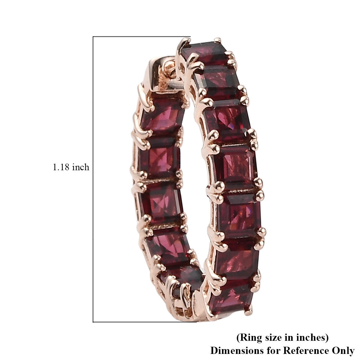 Garnet Hoop Earrings: 925 Sterling Silver, Red Gemstone