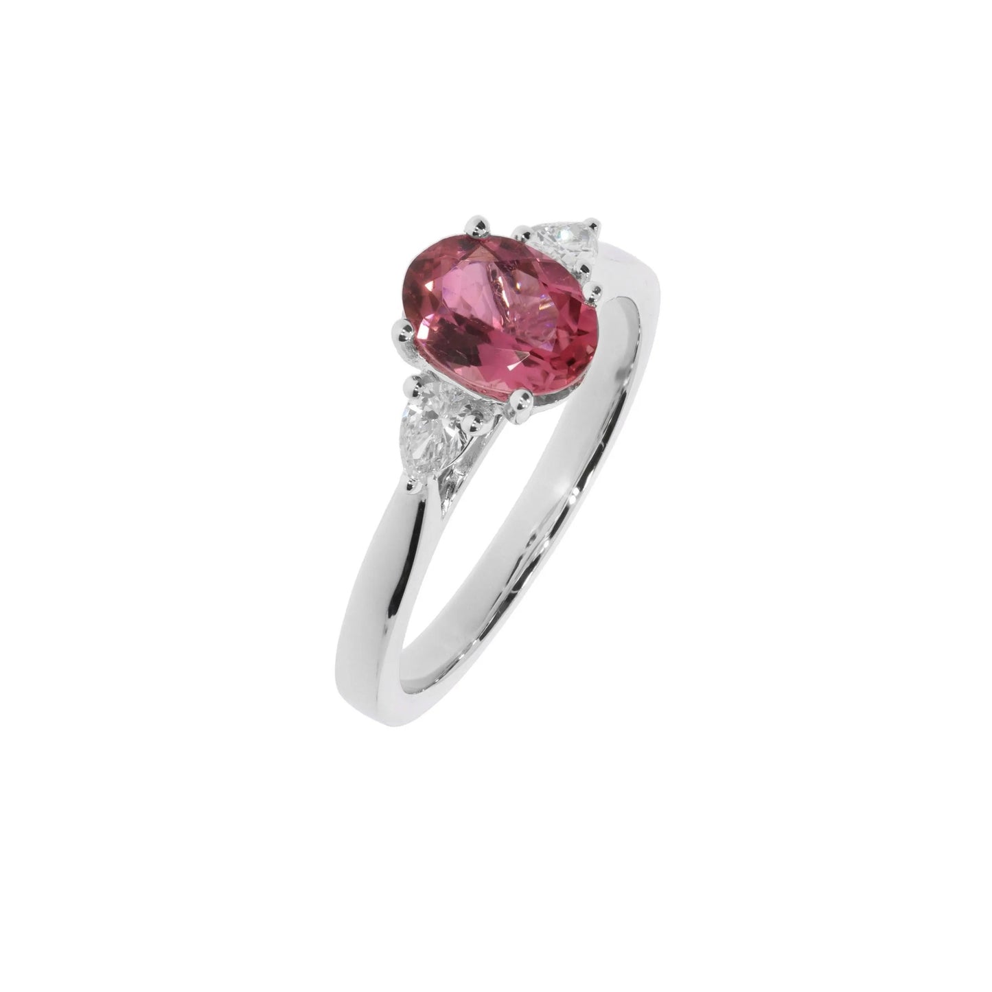 Natural Pink Tourmaline 14K Solid Gold Ring/Solitaire Anniversary Ring For Women/Minimalistic Style/October Birthstone Ring/Gift For her