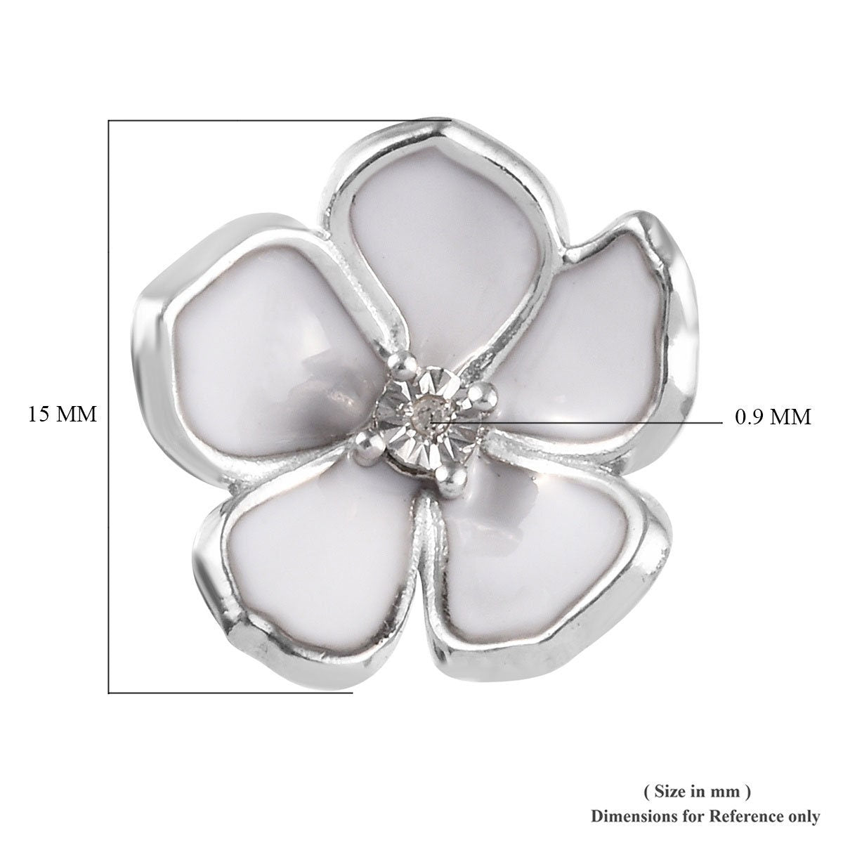 Sterling Silver White Flower Earrings , Little Flowers Studs, White Enamel Flower Stud Earrings, Sakura Studs, Minimalist Studs For Woman