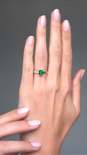 Vintage Art Deco Emerald Cut Emerald Ring Emerald Ring