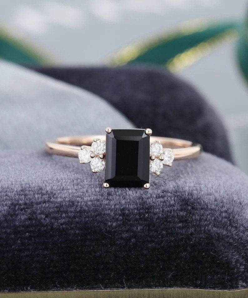 Elegant Black Onyx Ring, December Birthstone Ring, Perfect for Special Occasions, Onyx Cocktail Ring, Make a Statement with Black Gemstones