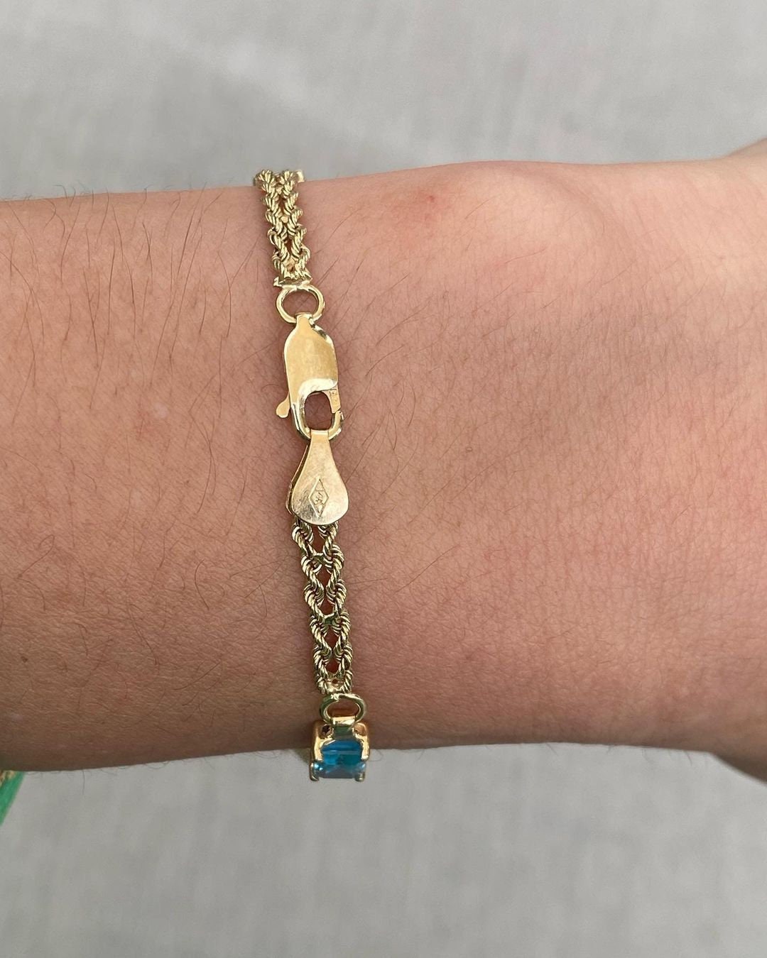 Blue Topaz Sterling Silver Bracelet - December Birthstone