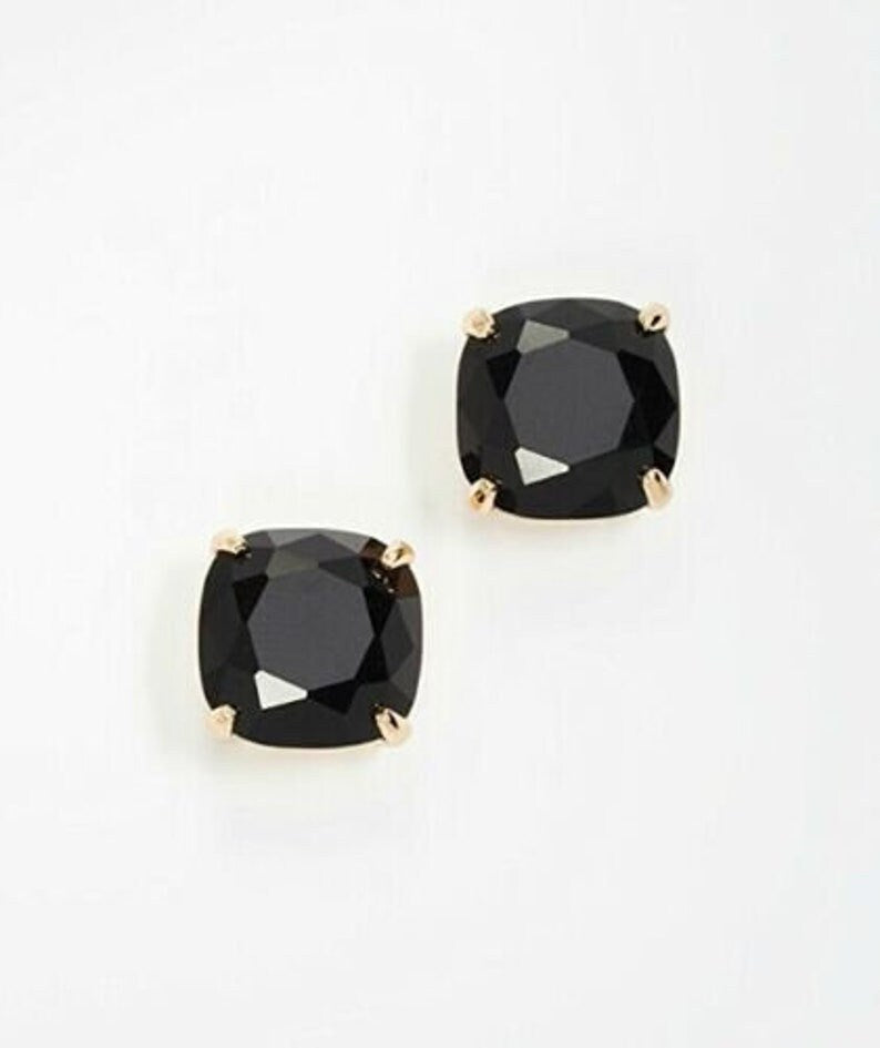 Black onyx studs earrings, 14K Gold Stud Earring, 14K Gold Black Onyx Stud Earring, Diamond Earrings, Gift For Her, Dimond Earring