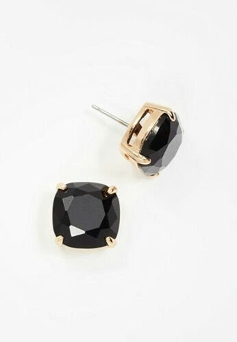 Black onyx studs earrings, 14K Gold Stud Earring, 14K Gold Black Onyx Stud Earring, Diamond Earrings, Gift For Her, Dimond Earring