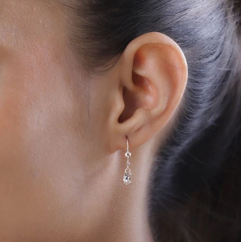 14K Gold Morganite Lever Back Earrings in Rose Gold , Morganite Earring, Morganite Jewelry, Lever back Earring, Gold Earring, Christmas Gift