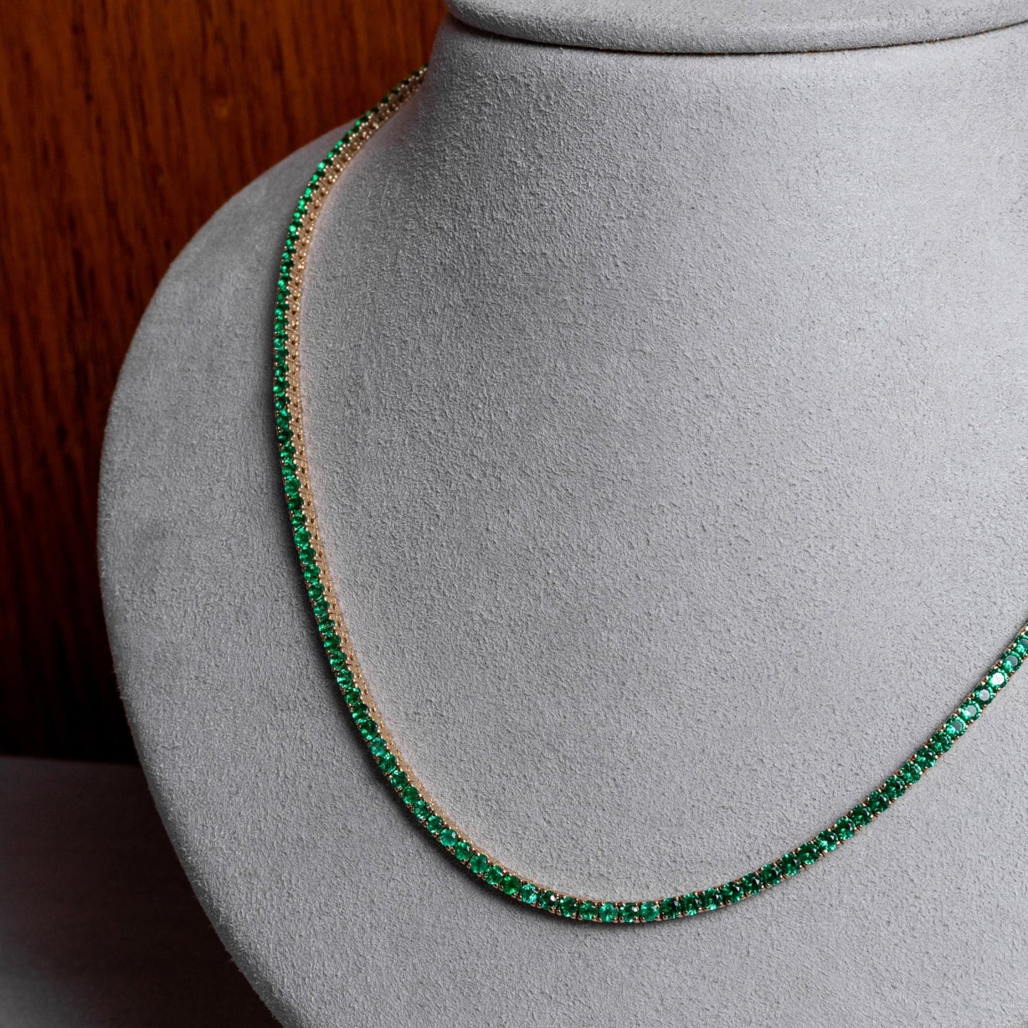 Emerald Tennis Necklace, 3mm Emerald Tennis Necklace, Necklace For Mom, Grandma Gift, Initial Necklace, pregnancy gift, gift for her