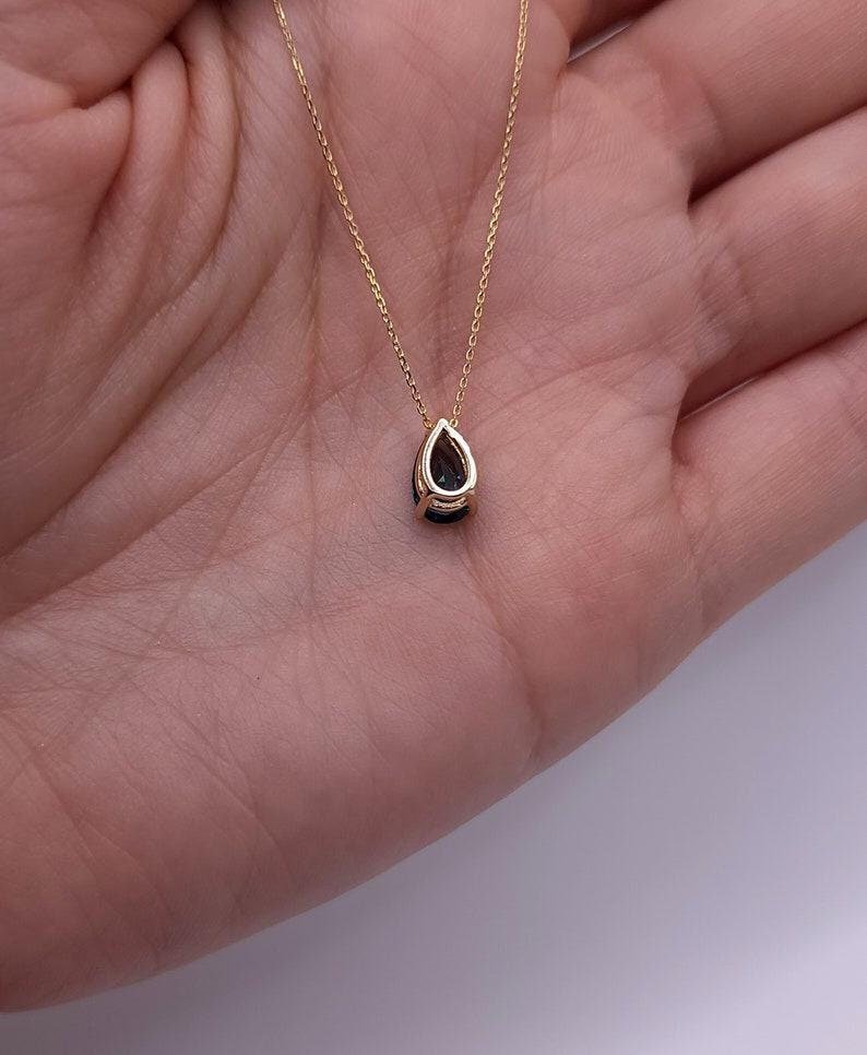 14Kt Gold London Blue Topaz Teardrop Necklace, Topaz Pendant, November Birthstone Necklace, Gift For Her, Topaz Necklace
