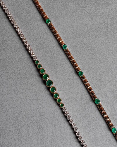 14k Solid Gold Five Emerald Bracelet, Natural Emerald Bracelet, 14k Emerald Bracelet, Cuban Chain Bracelet, Emerald Gold Tennis Bracelet