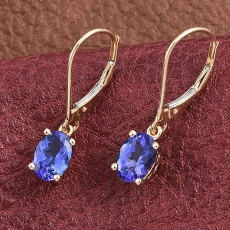 Tanzanite Jewelry - Sterling Silver Dangle Earrings, Perfect Gift for Women