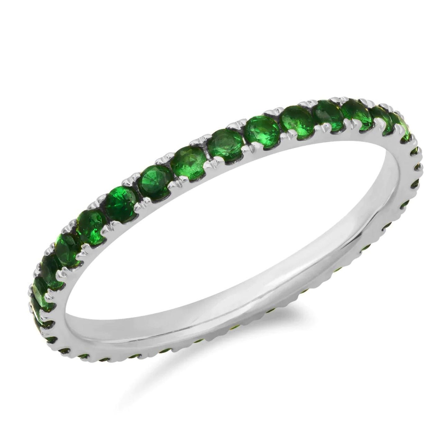 Emerald Eternity Band Micro Pave Emerald Eternity Band Available as 14k Rose Gold, White Gold or Yellow Gold 1.5MM emerald Band