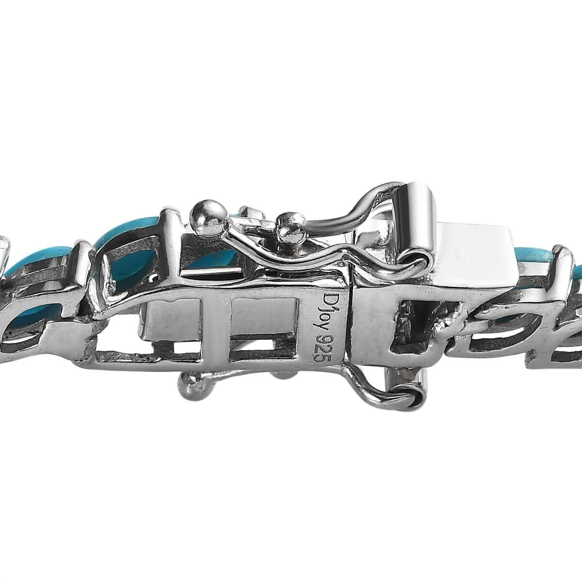 Sleeping Beauty Turquoise Marquoise Tennis Bracelet, Sterling Silver Turquoise Bracelets 9.65 ctw Annieversy Gift For her, Tennis Bracelet