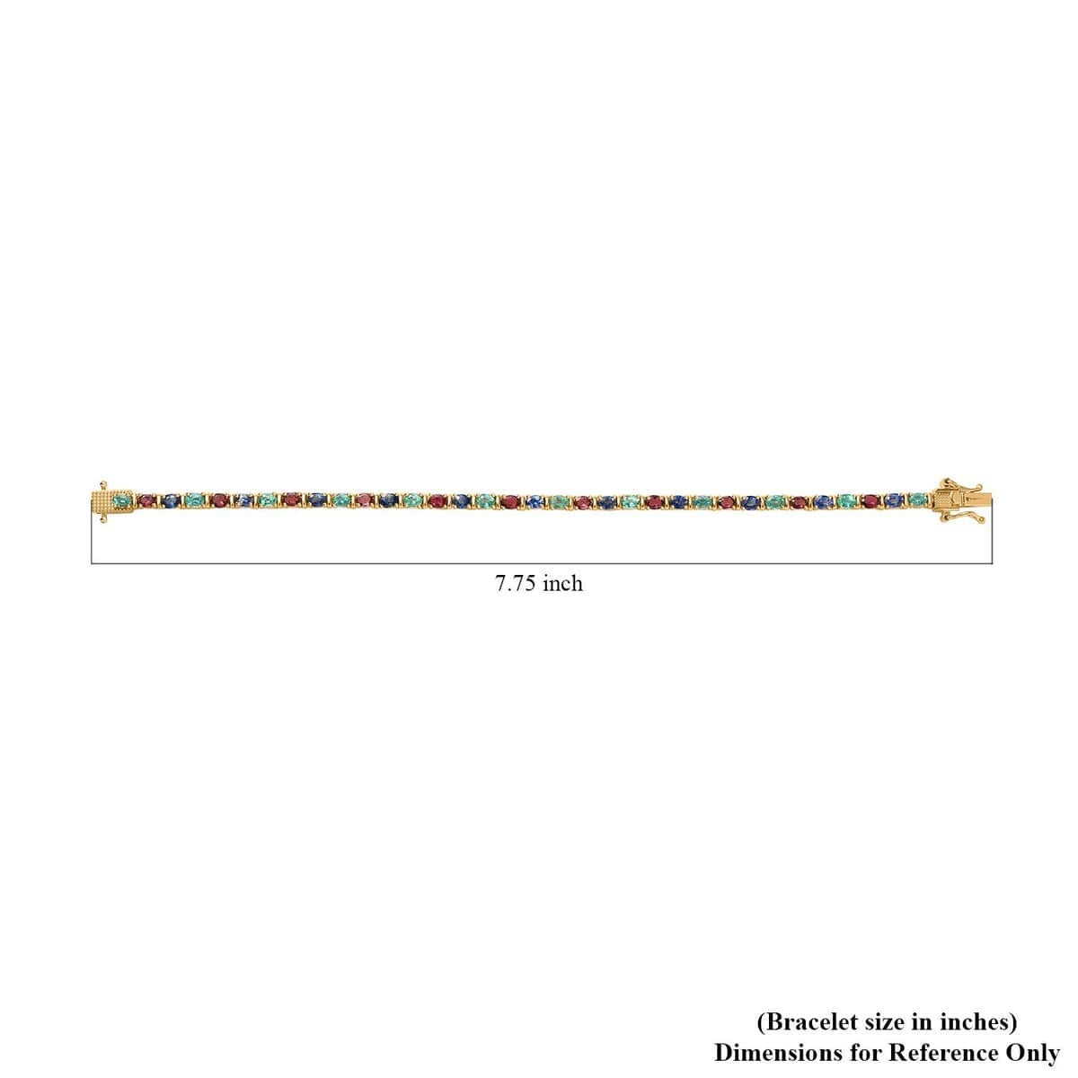 Rainbow Sapphire oval 4x3mm Tennis Bracelet, Stackable Multi Gemstone Bracelet, 14k Gold Bracelet Jewelry, Stackable Tennis Bracelet