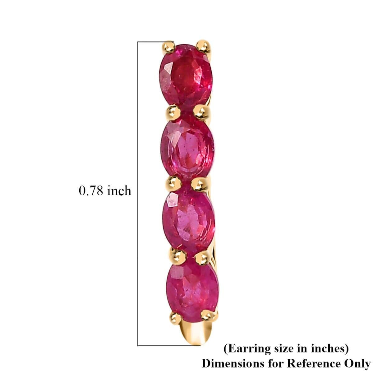 14k Yellow Gold Natural Ruby Earrings 14K Gold Earrings For Her, July Birthstone Huggie Hoops, Hoop Minimalist Earrings, Red Gemstone Hoops