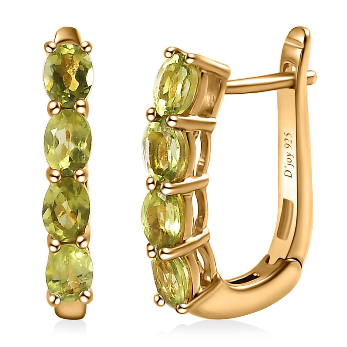 14k Solid Yellow Gold, Natural Green Peridot Earrings, 14K Gold Earrings For Her, Hoop Minimalist Earrings, Red Gemstone Hoops
