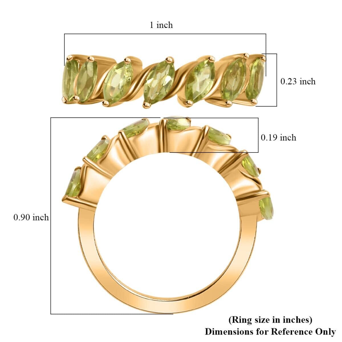 14k Gold Peridot Ring: Marquise August Birthstone Ring
