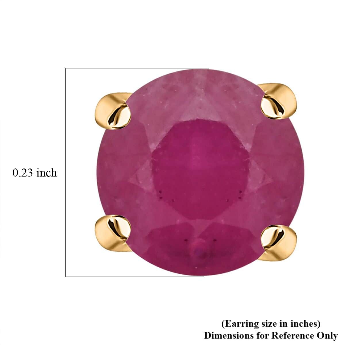 Natural Ruby 14K Yellow Gold Stud Earring, Ruby Stud, Mom Gift, Gift For Her, 10K Yellow Gold AAA Ruby Stud Earrings 1.50 ctw Ruby Earring