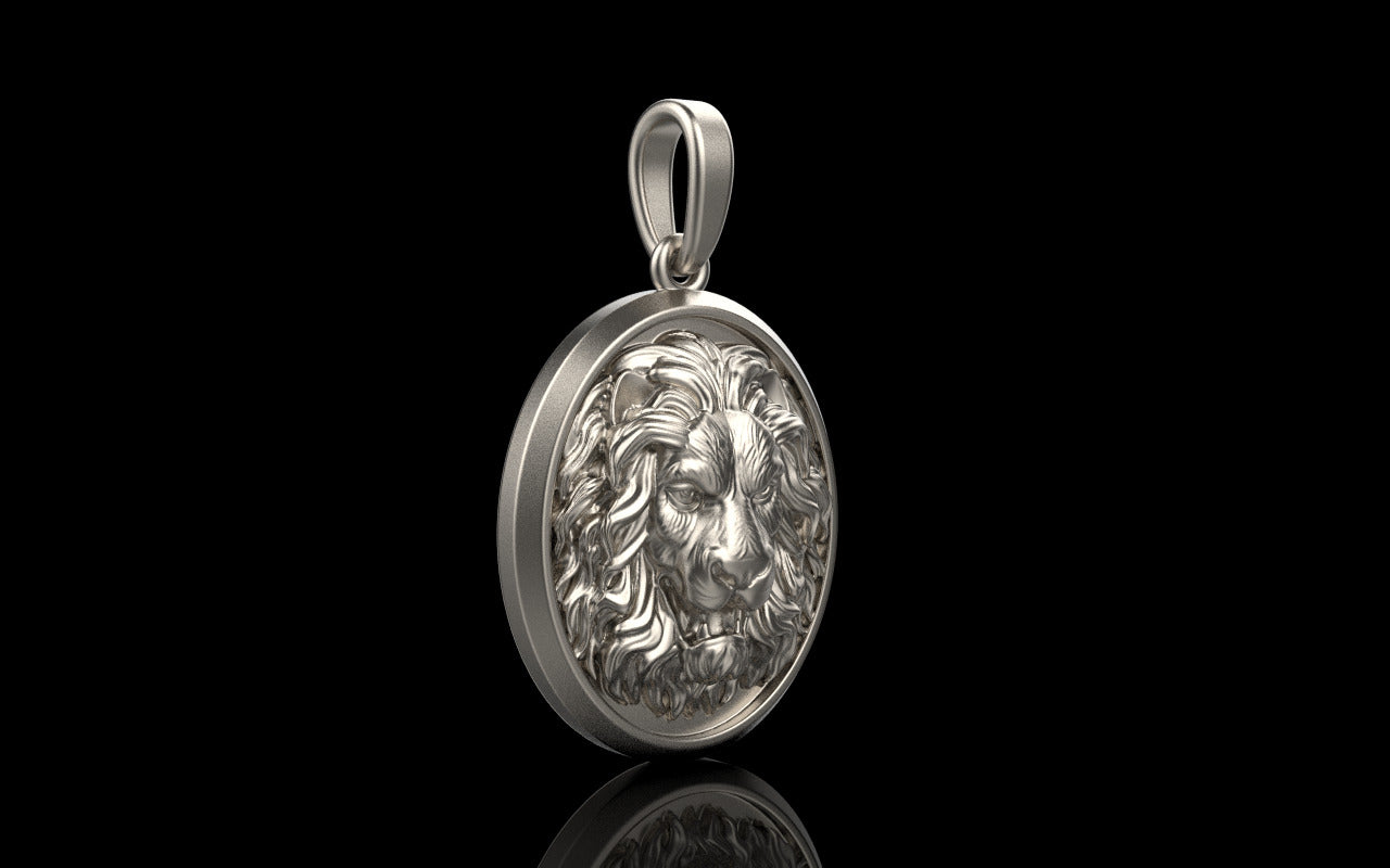 Bold Lion Pendant Charm - Gold-plated Safari Wildlife Jewelry