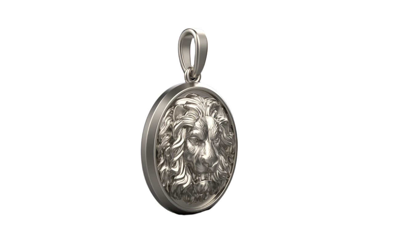 Bold Lion Pendant Charm - Gold-plated Safari Wildlife Jewelry