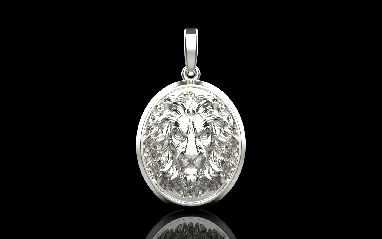 Bold Lion Pendant Charm - Gold-plated Safari Wildlife Jewelry