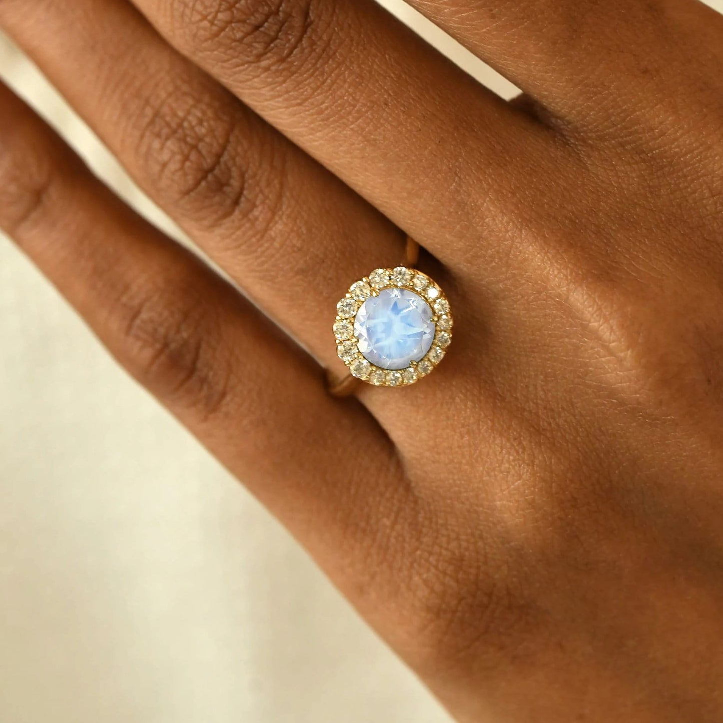 Natural Opal Diamond Ring with Gold Accents - October Birthstone