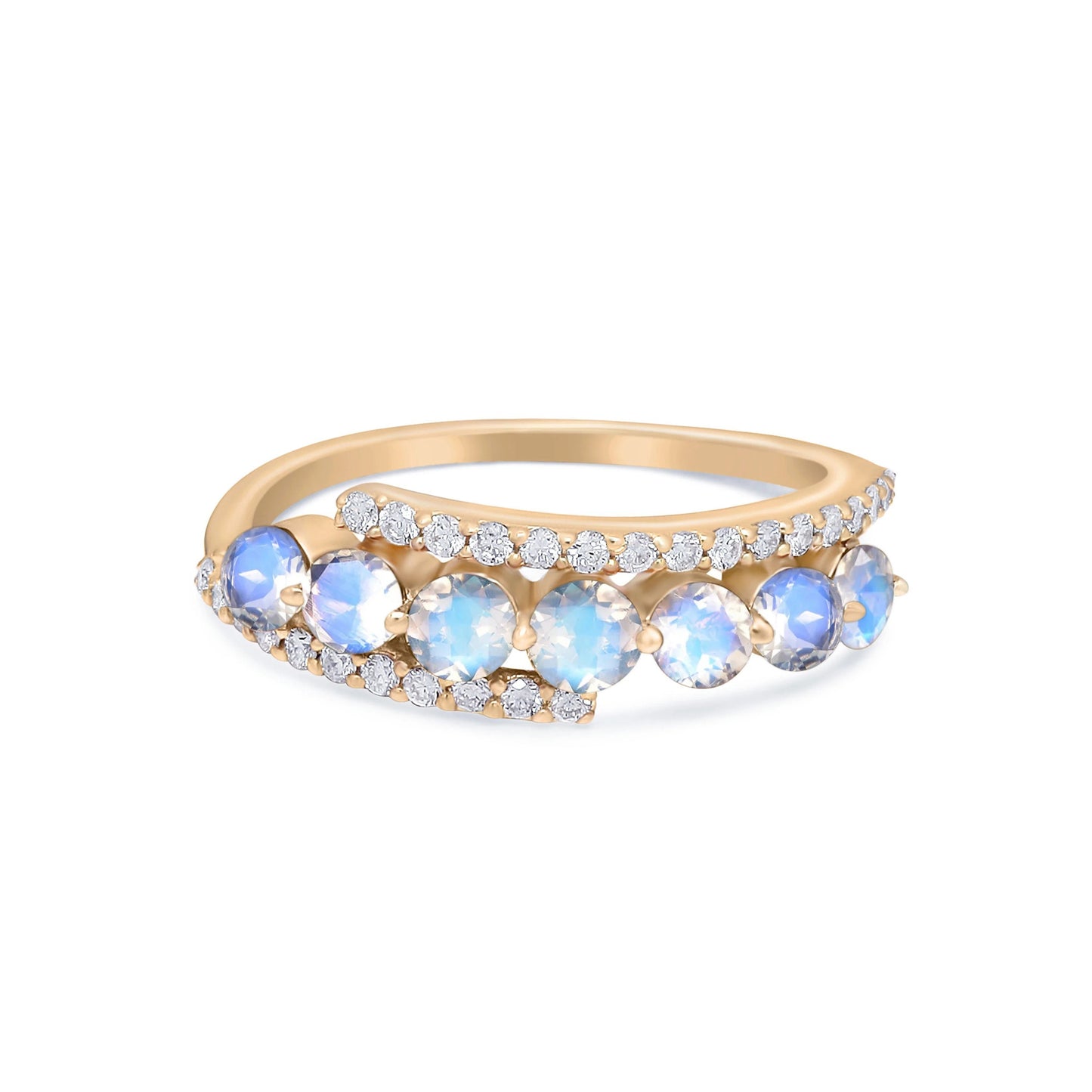 Antique dainty 14k yellow gold Victorian white opal promise ring for her, Small minimalist opal & diamond engagement ring, Anniversary ring