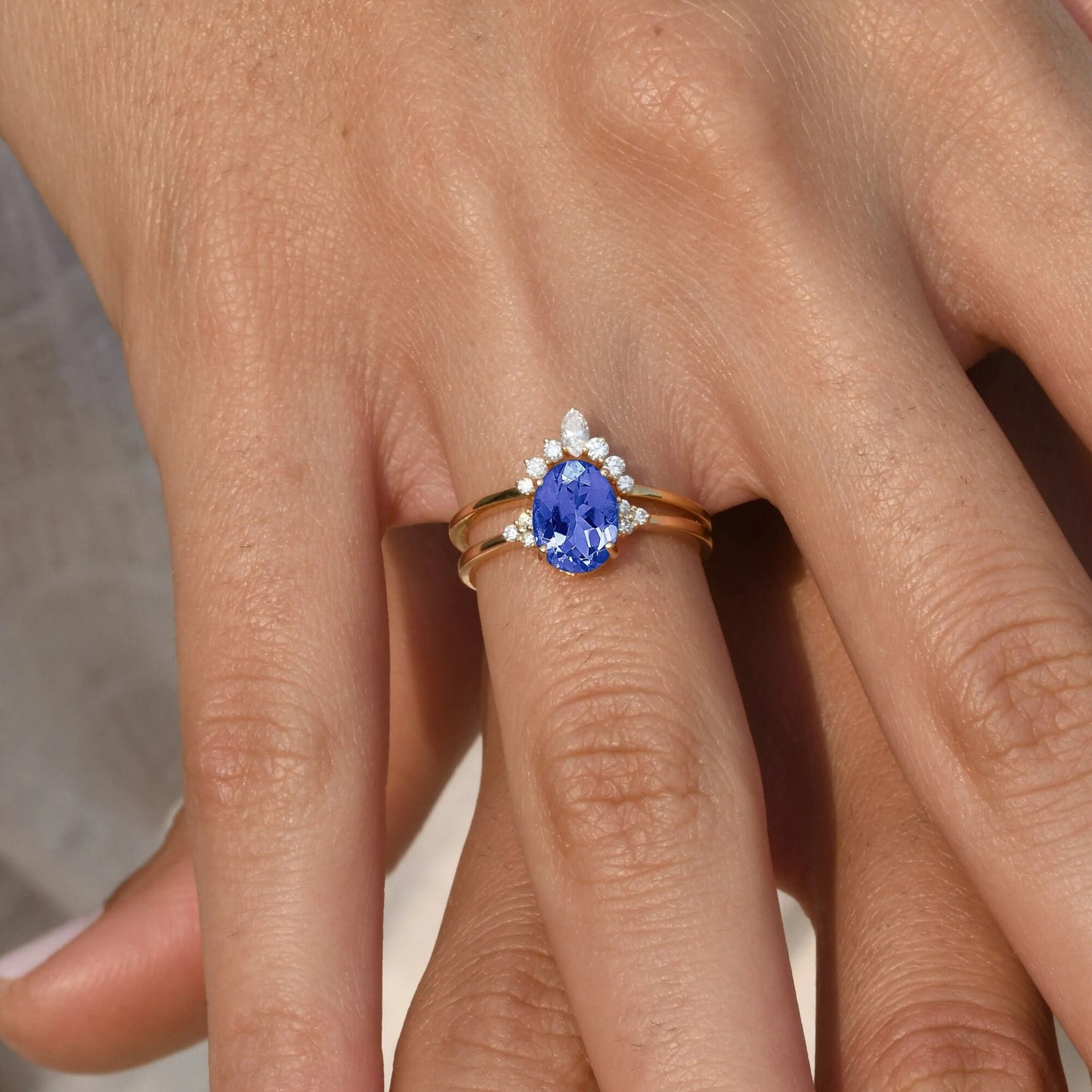 Oval Cut Tanzanite Ring - Sterling Silver Gemstone Ring - Handcrafted Oval Tanzanite Ring - Sterling Silver Jewelry