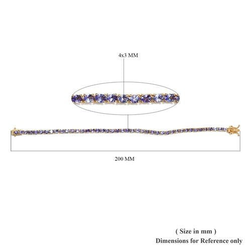 Natural Tanzanite 18K Solid Gold Bracelet, Fine Jewelery, December Birthstone, Gift For Her, Oval Cut Tanzanite Tennis Bracelet For Her