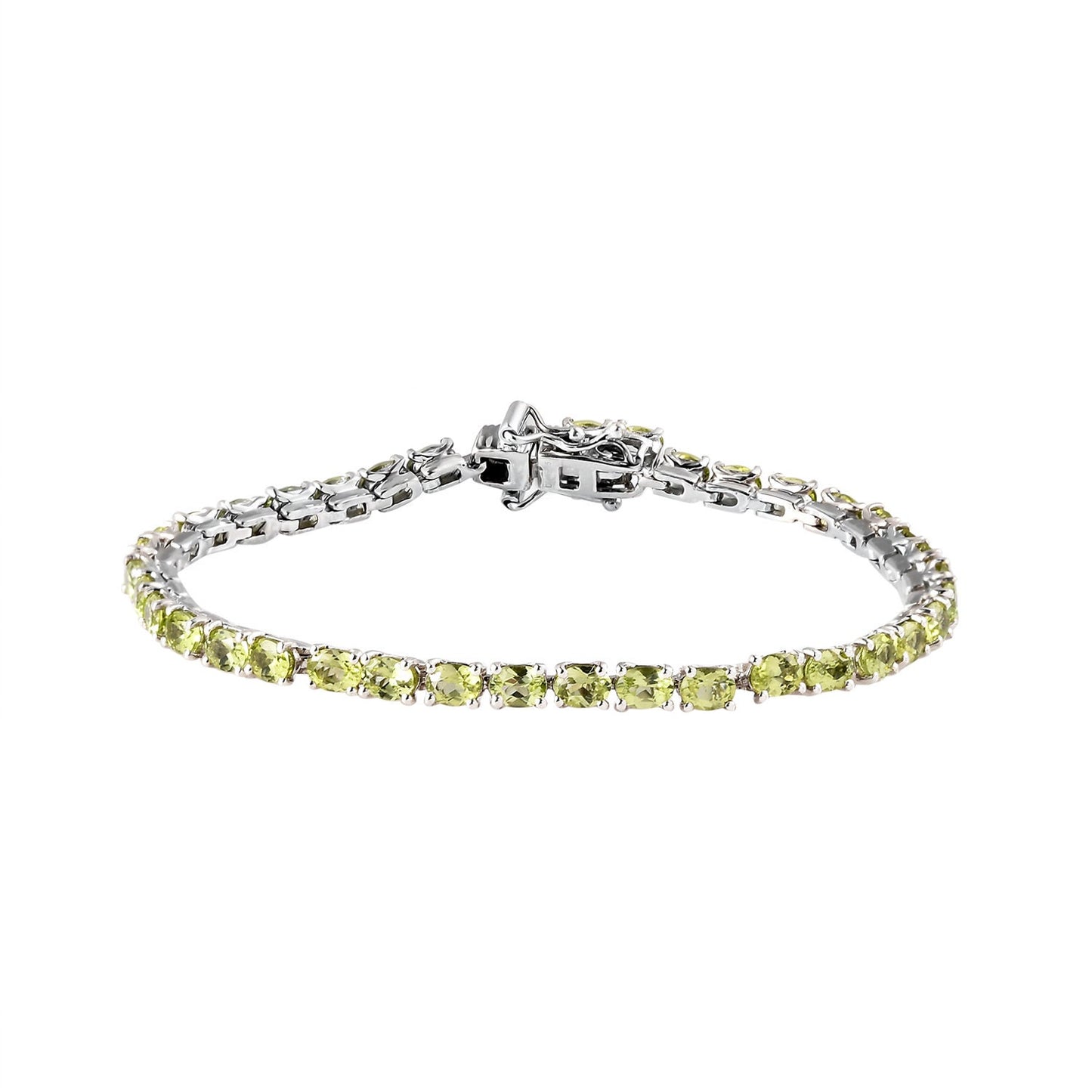 Peridot Tennis Bracelet, Natural Peridot Tennis Bracelet, August Birthstone Bracelet, Gifts for Her, Green Gemstone Tennis Bracelets