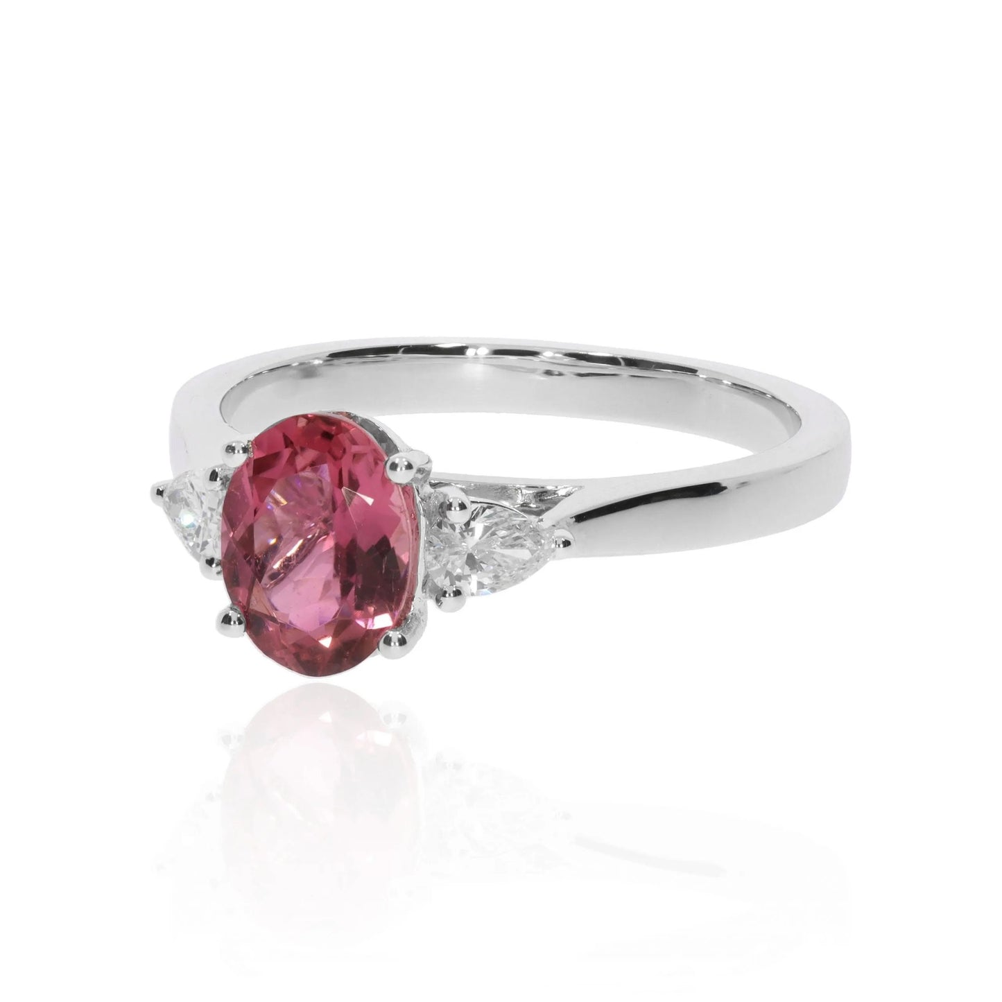 Natural Pink Tourmaline 14K Solid Gold Ring/Solitaire Anniversary Ring For Women/Minimalistic Style/October Birthstone Ring/Gift For her