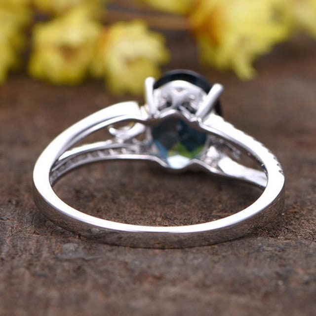 London Blue Topaz Oval Ring - Natural Gemstone in 14K Solid Gold - Perfect Gift for Mom