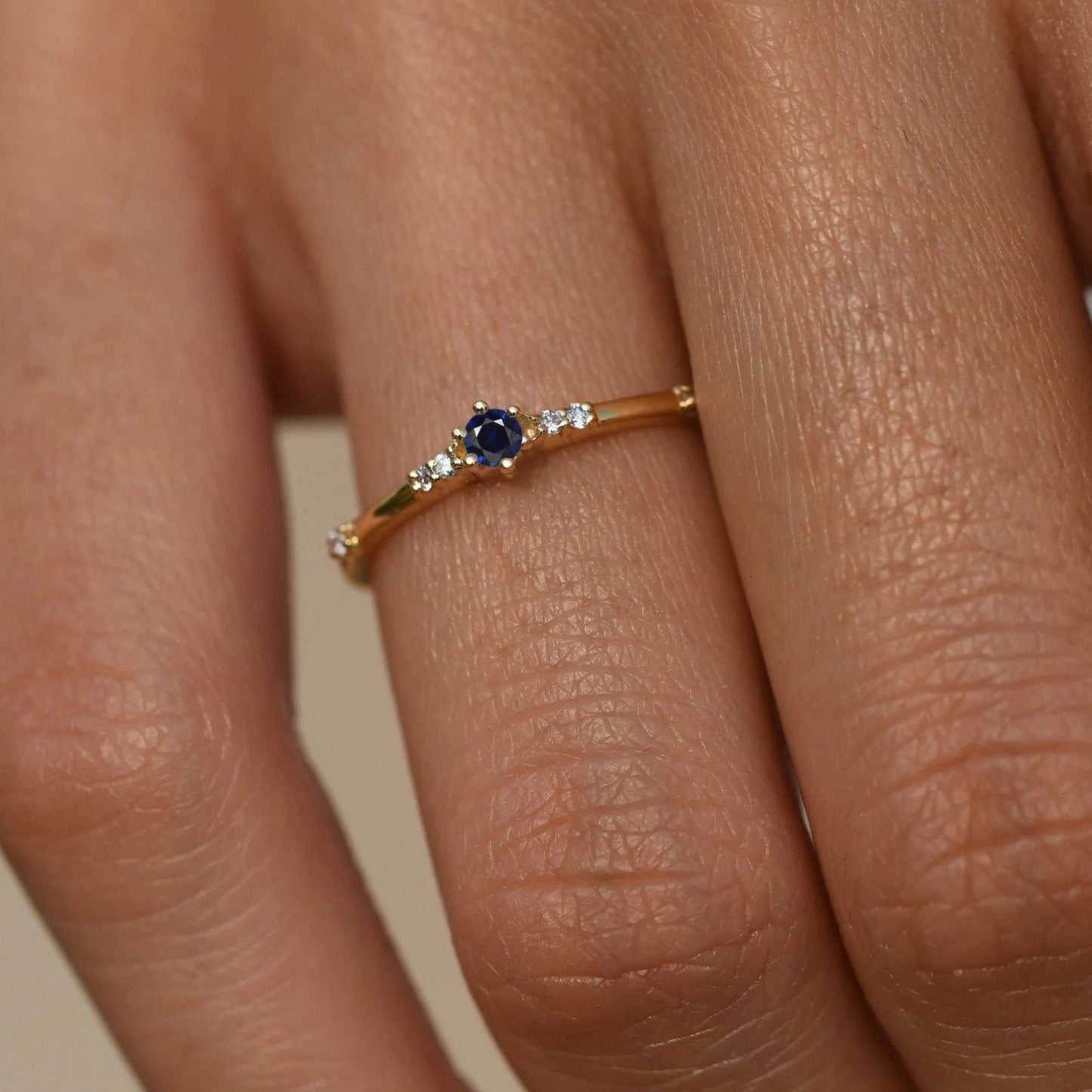 Blue Sapphire Diamond Band: 925 Sterling Silver Anniversary Ring