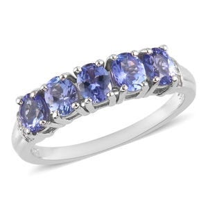 Natural Tanzanite Ring, 925 Sterling Silver, 14K Rose Gold Vermeil, Three Stone Ring, December Birthstone, Proposal Ring, Bridal Silver Ring
