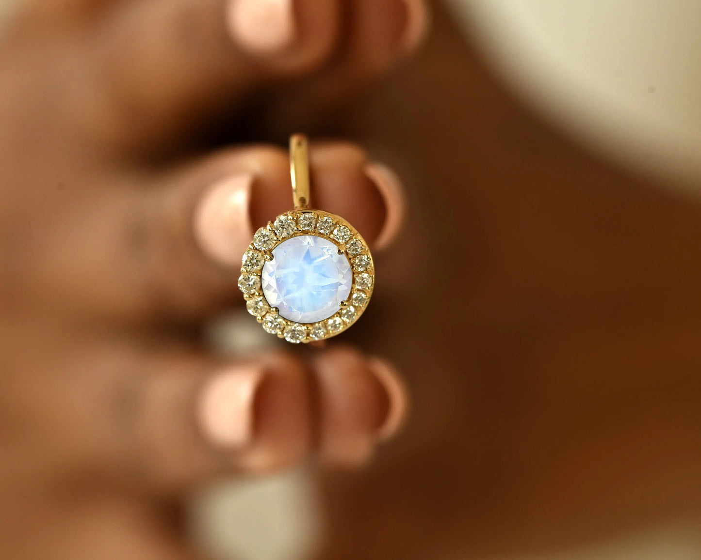 Natural Opal Diamond Ring with Gold Accents - October Birthstone