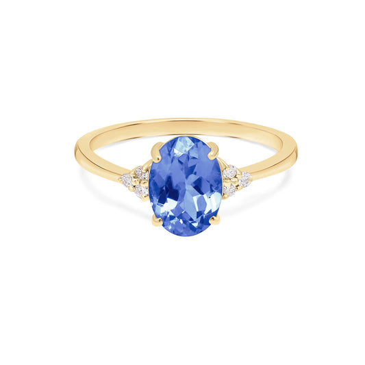 Oval Cut Tanzanite Ring - Sterling Silver Gemstone Ring - Handcrafted Oval Tanzanite Ring - Sterling Silver Jewelry