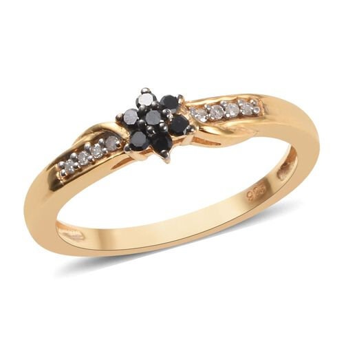 Black Onyx Engagement Ring, Round Cut 14K Rose Gold Engagement Ring, Cluster Ring, Moissanite Bridal Ring, Promise Ring, Anniversary Gift