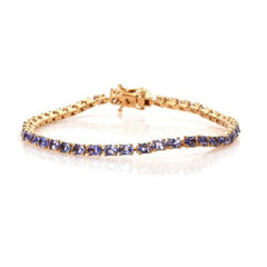 Natural Tanzanite 18K Solid Gold Bracelet, Fine Jewelery, December Birthstone, Gift For Her, Oval Cut Tanzanite Tennis Bracelet For Her