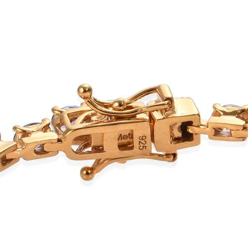 Natural Tanzanite 18K Solid Gold Bracelet, Fine Jewelery, December Birthstone, Gift For Her, Oval Cut Tanzanite Tennis Bracelet For Her