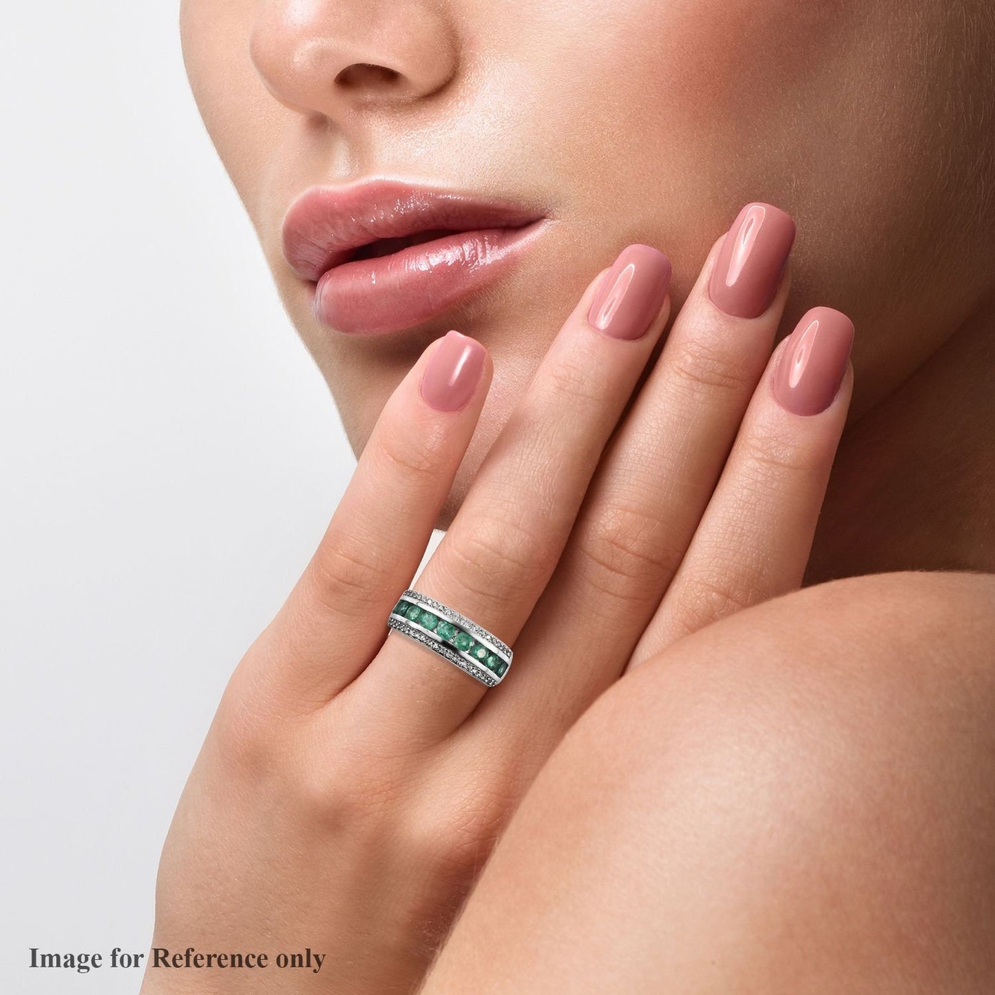 Vintage 3Ct Green Emerald And Diamond Halo Wedding Band Ring, 14K Gold Emerald Ring, Natural Green Emerald & Diamond Ring,