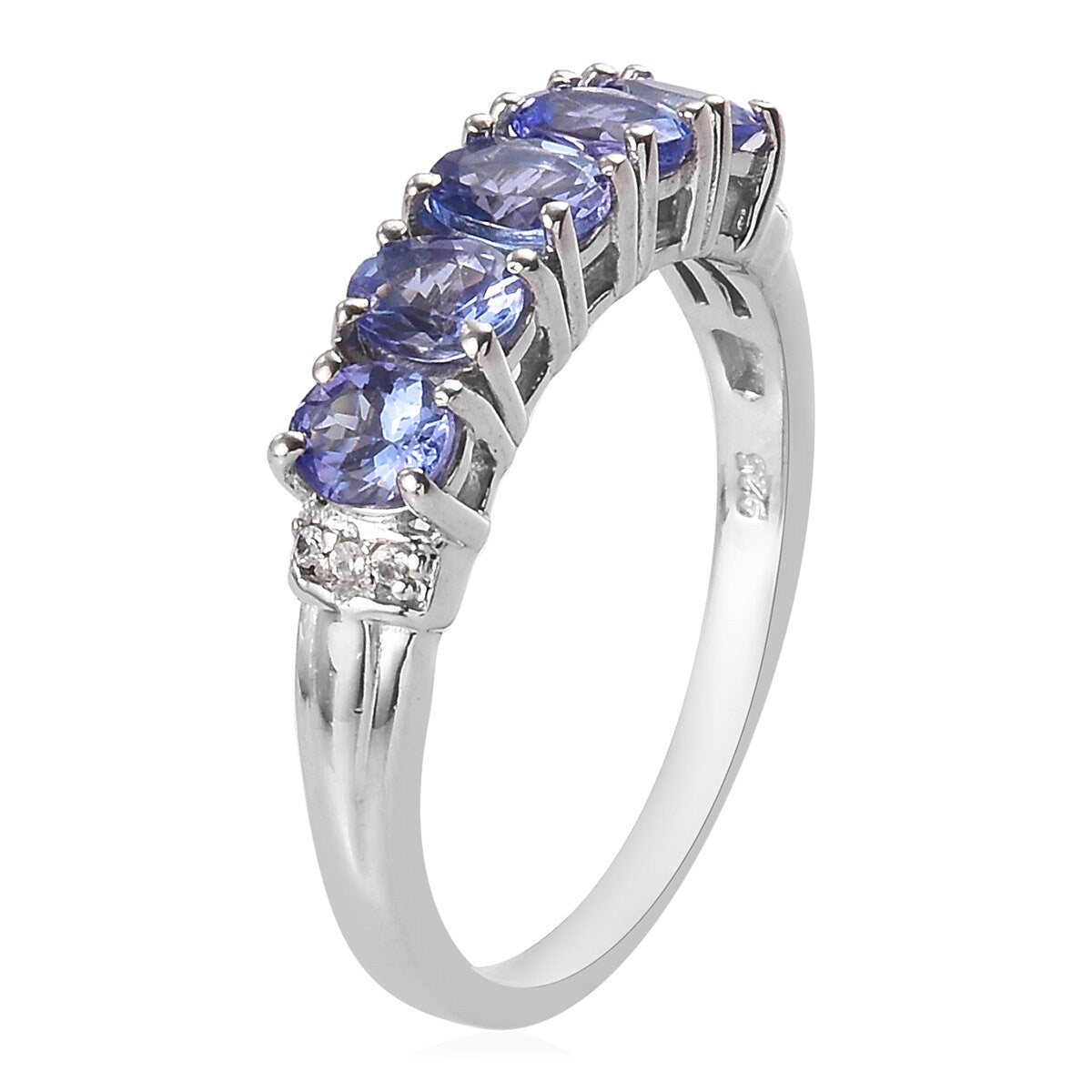 Natural Tanzanite Ring, 925 Sterling Silver, 14K Rose Gold Vermeil, Three Stone Ring, December Birthstone, Proposal Ring, Bridal Silver Ring