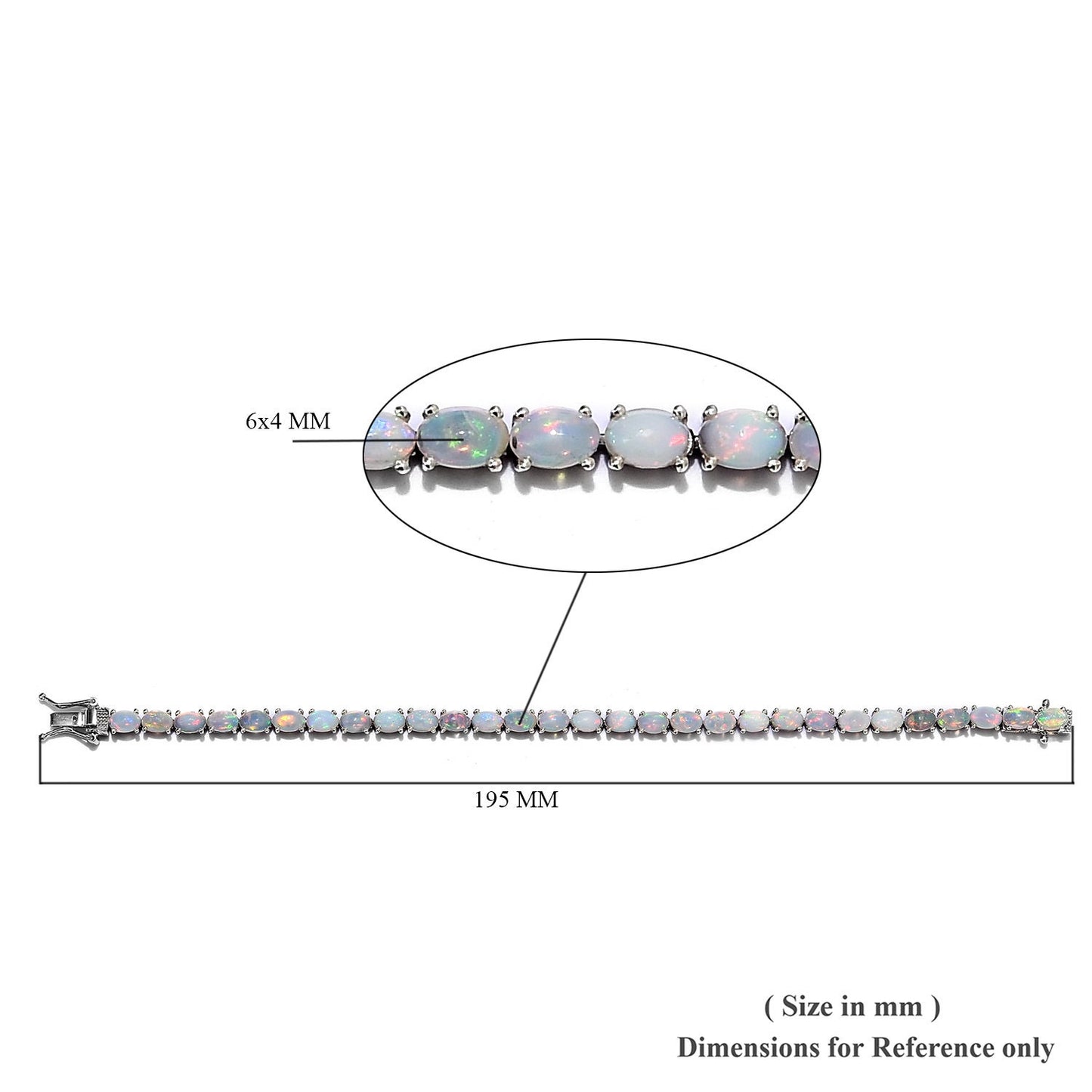 October Birthstone Bracelet - Fire Opal 925 Silver Tennis Bracelet