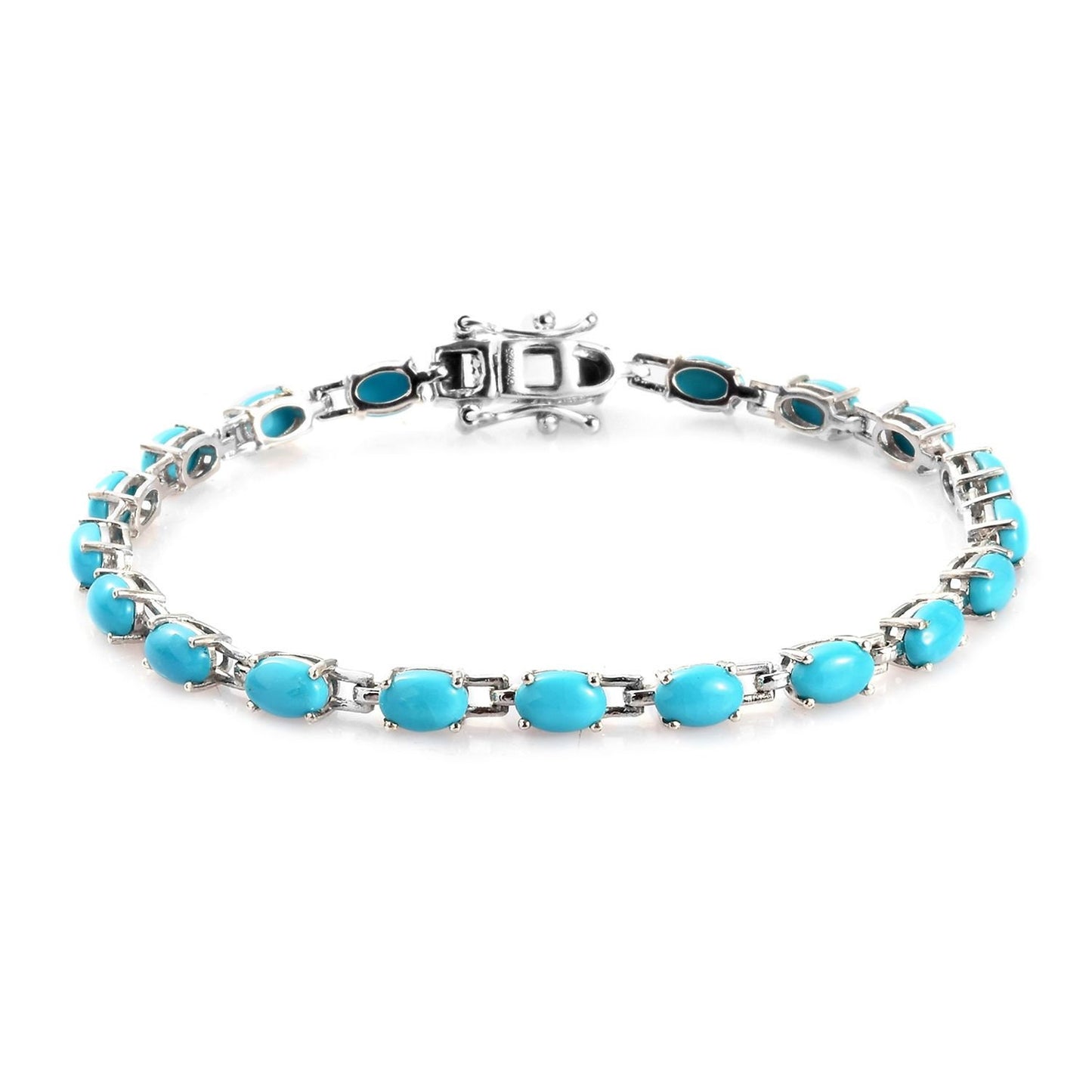 Turquoise Tennis Bracelet: 925 Sterling Silver, Dainty Jewelry
