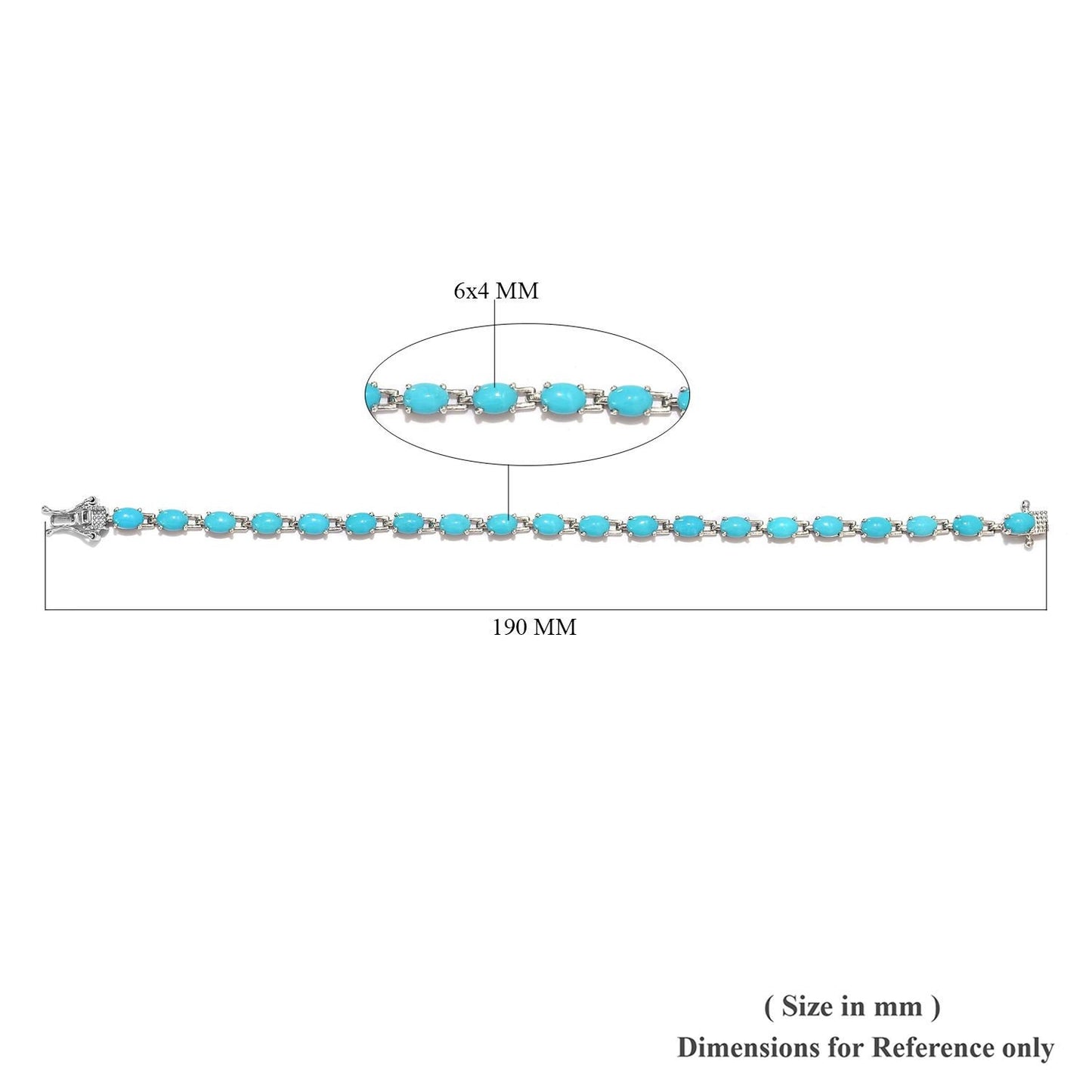 Turquoise Tennis Bracelet: 925 Sterling Silver, Dainty Jewelry