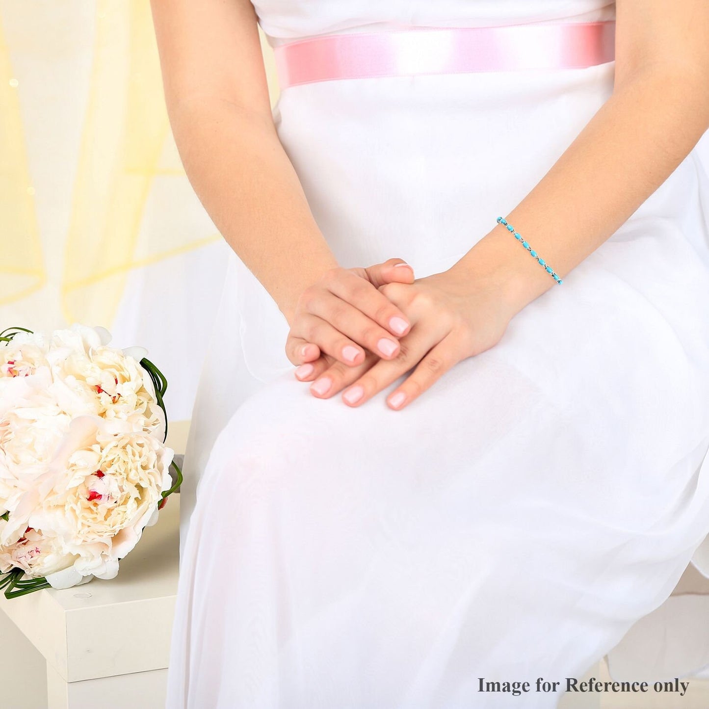 Turquoise Tennis Bracelet: 925 Sterling Silver, Dainty Jewelry