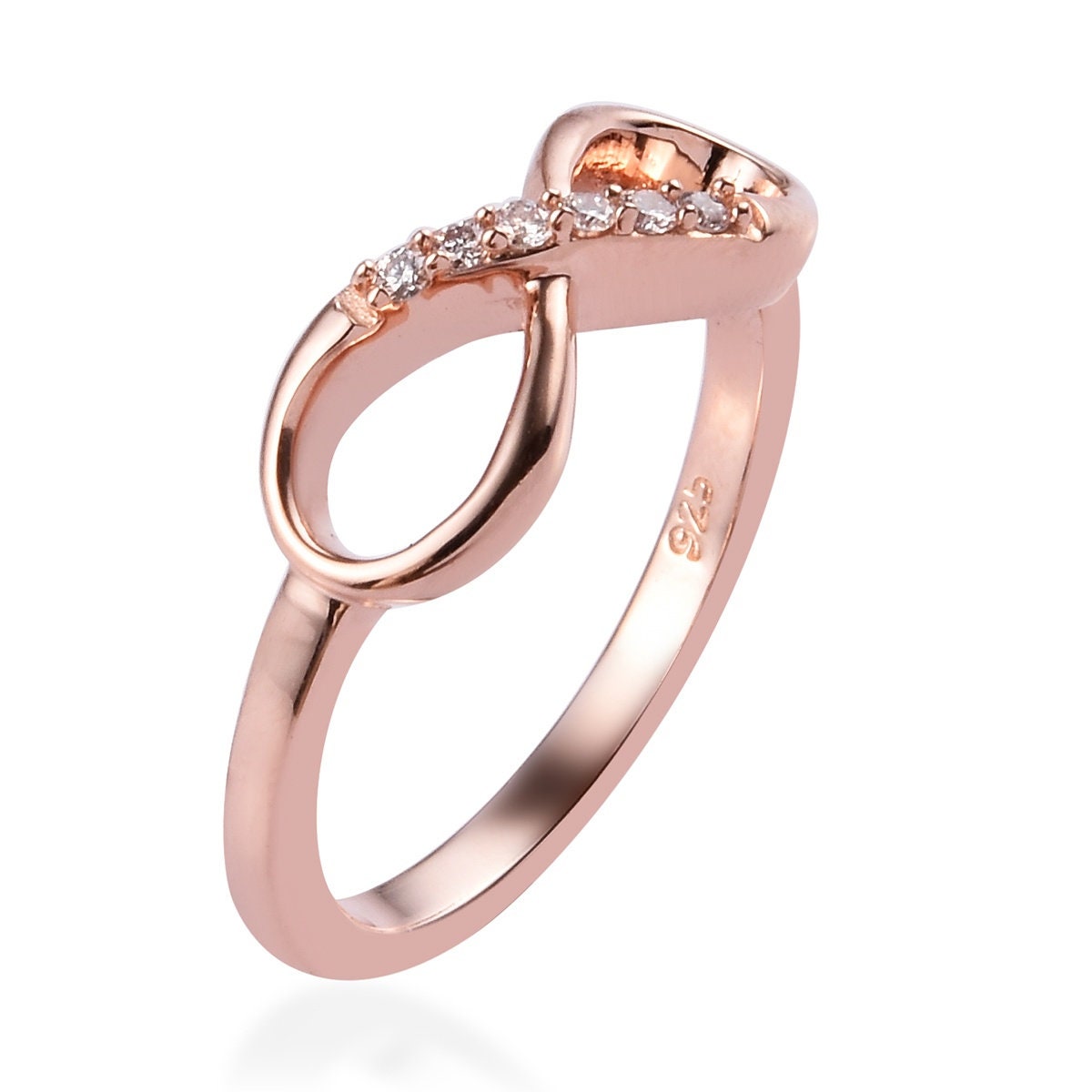 Infinity Gold Ring, 14k Gold Vermeil Infinity Ring, Cz Engagement Ring, Friendship Ring, Trendy Birthday Gift, Mother's day Gift, 14K Yellow